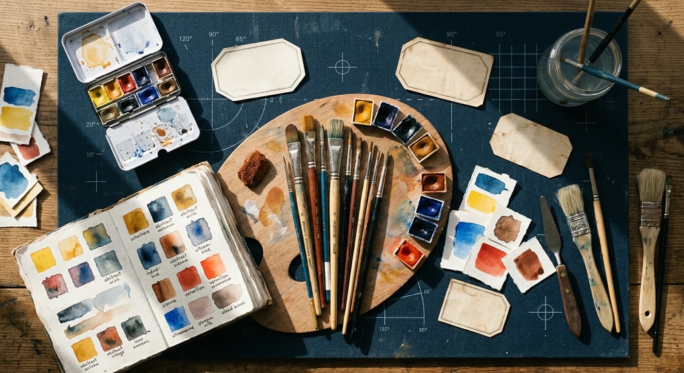Brush Atlas Pack pigment sample board